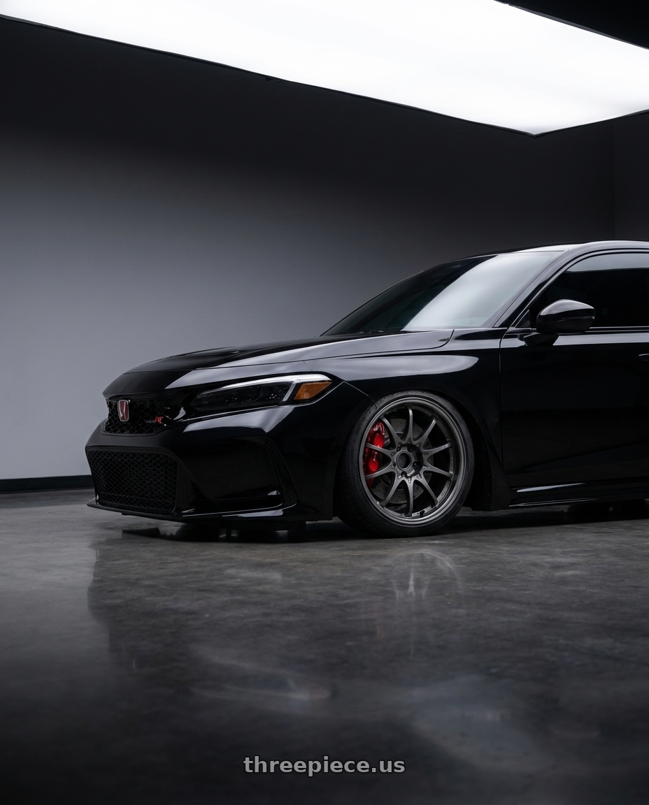 2023 Honda Civic Type R with Volk Racing CE28N-PLUS M-SPEC 5x120 18x9.5+38 Blast Gunmetal wheels