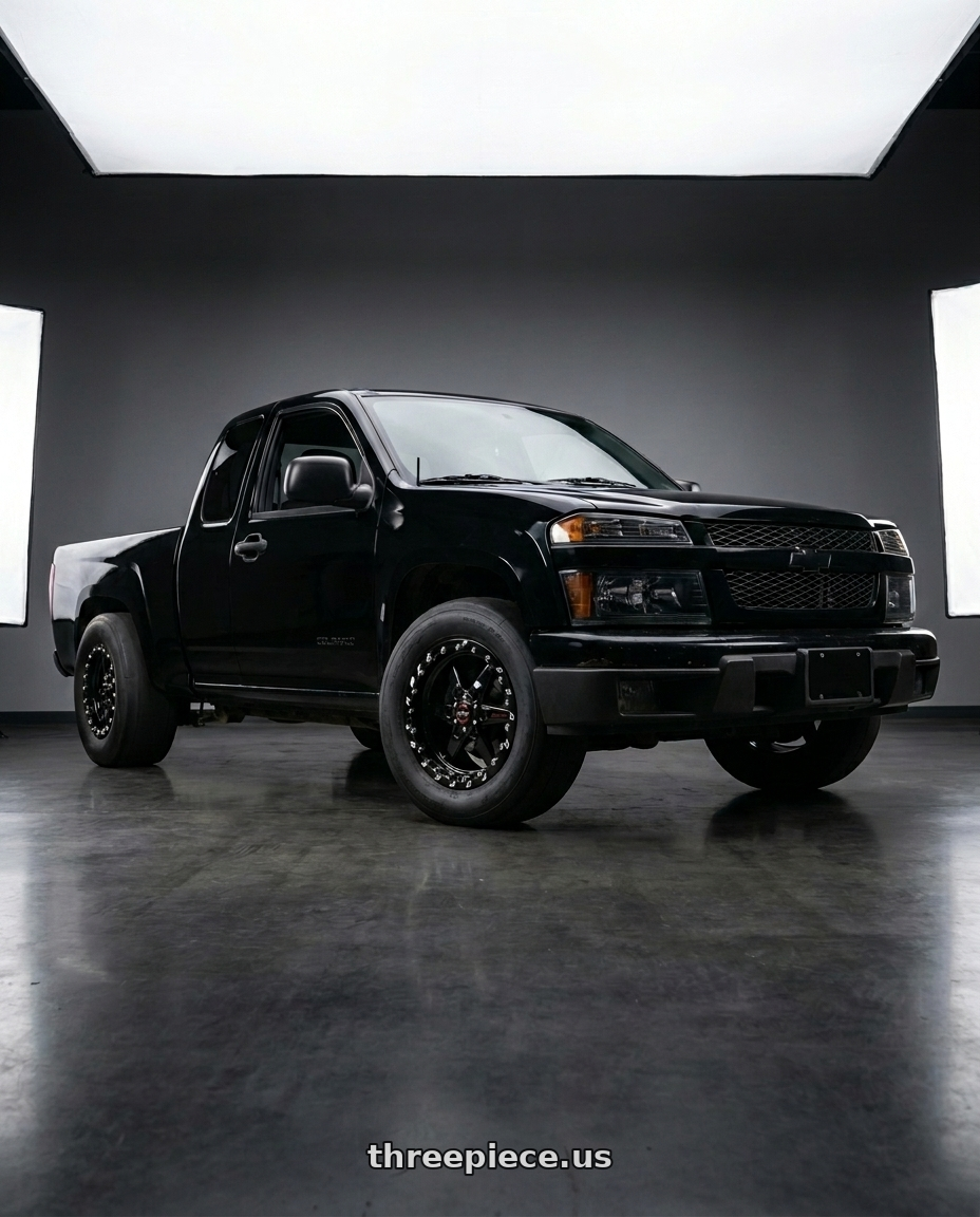 2004 Chevy Colorado extended cab with Race Star 93 Truck Star 6x139.7 15x10 +28 Black Single Beadlock wheels