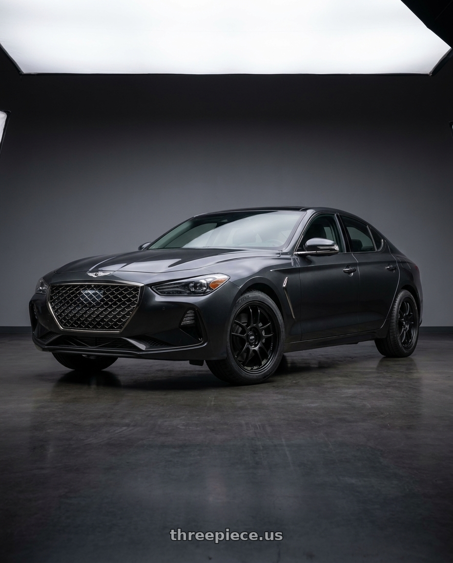 2019 Genesis G70 with Enkei M52 5x100 16x7+38 Black wheels