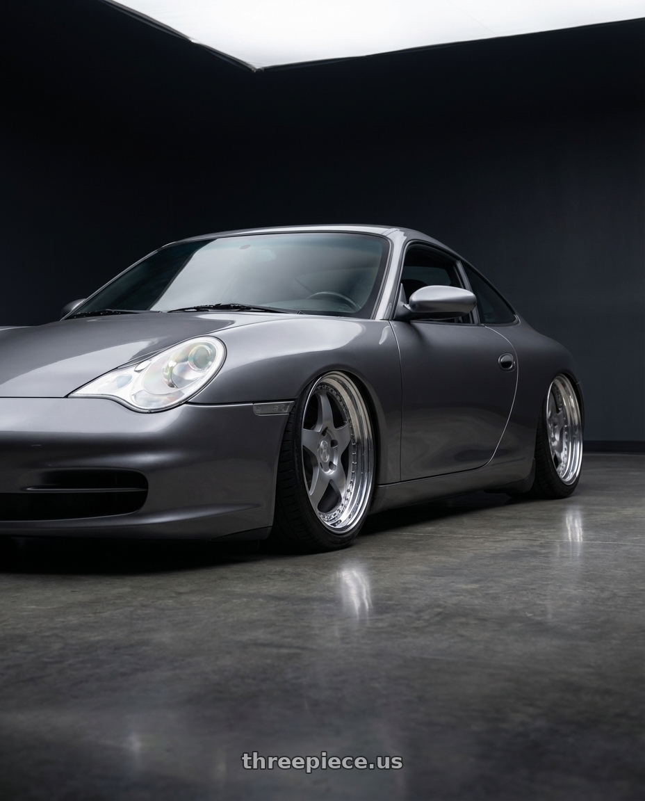 2002 Porsche 911 with Heritage Wheel IMOLA wheels front three quarter view stanced stance