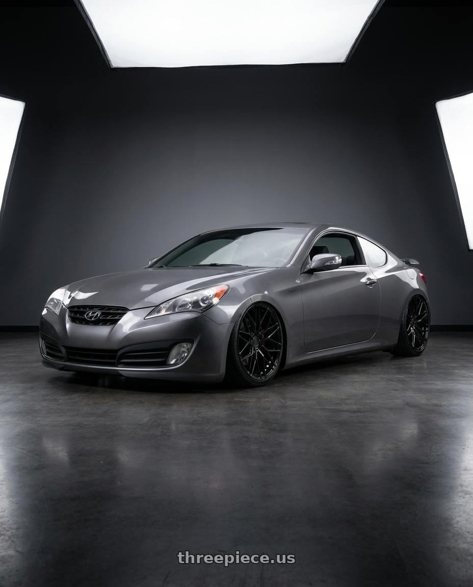 2014 Hyundai Genesis Coupe with Avant Garde Wheels M520R 5X114.3 19x8.5 +35 Gloss Black wheels