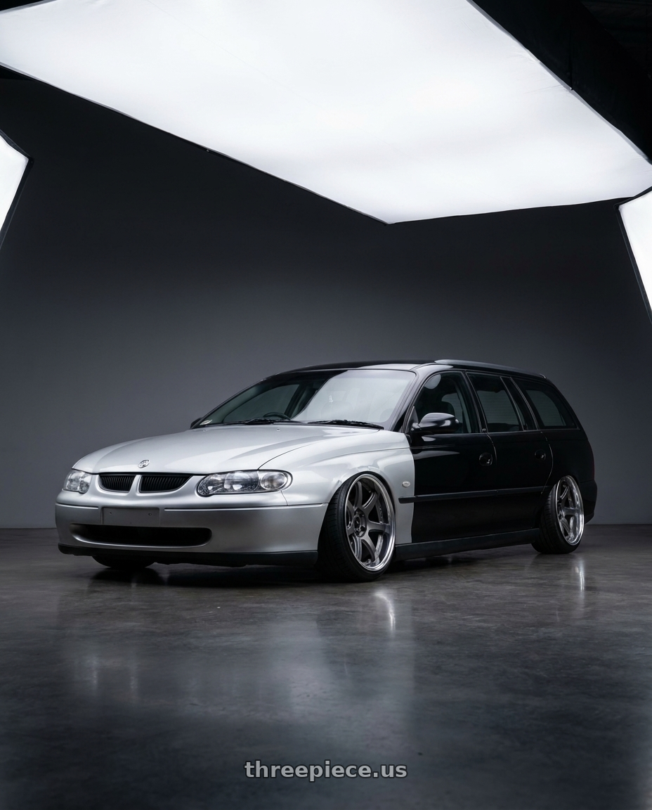 2002 holden vx berlina wagon with Work T7r 2P 5x120 19x9.5 +45 Matte Gunmetal wheels