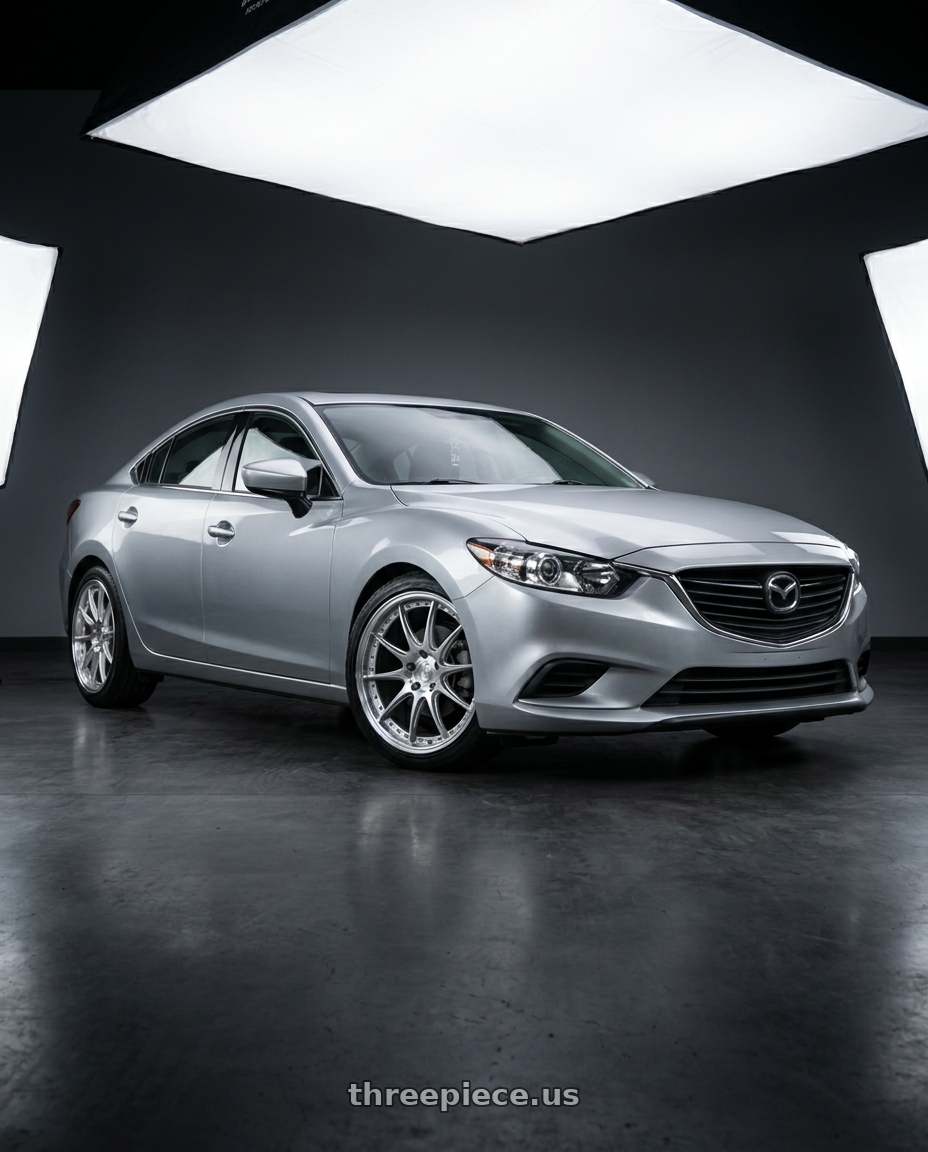 2016 Mazda 6 with Aodhan DS07 5x114.3 18x8.5+35 Silver w/Machined Face wheels