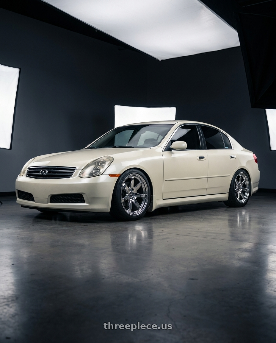 2005 Infiniti g35 sedan with ESR Wheels APX6 5x114.3 18x9.5 +22 Vacuum Chrome wheels
