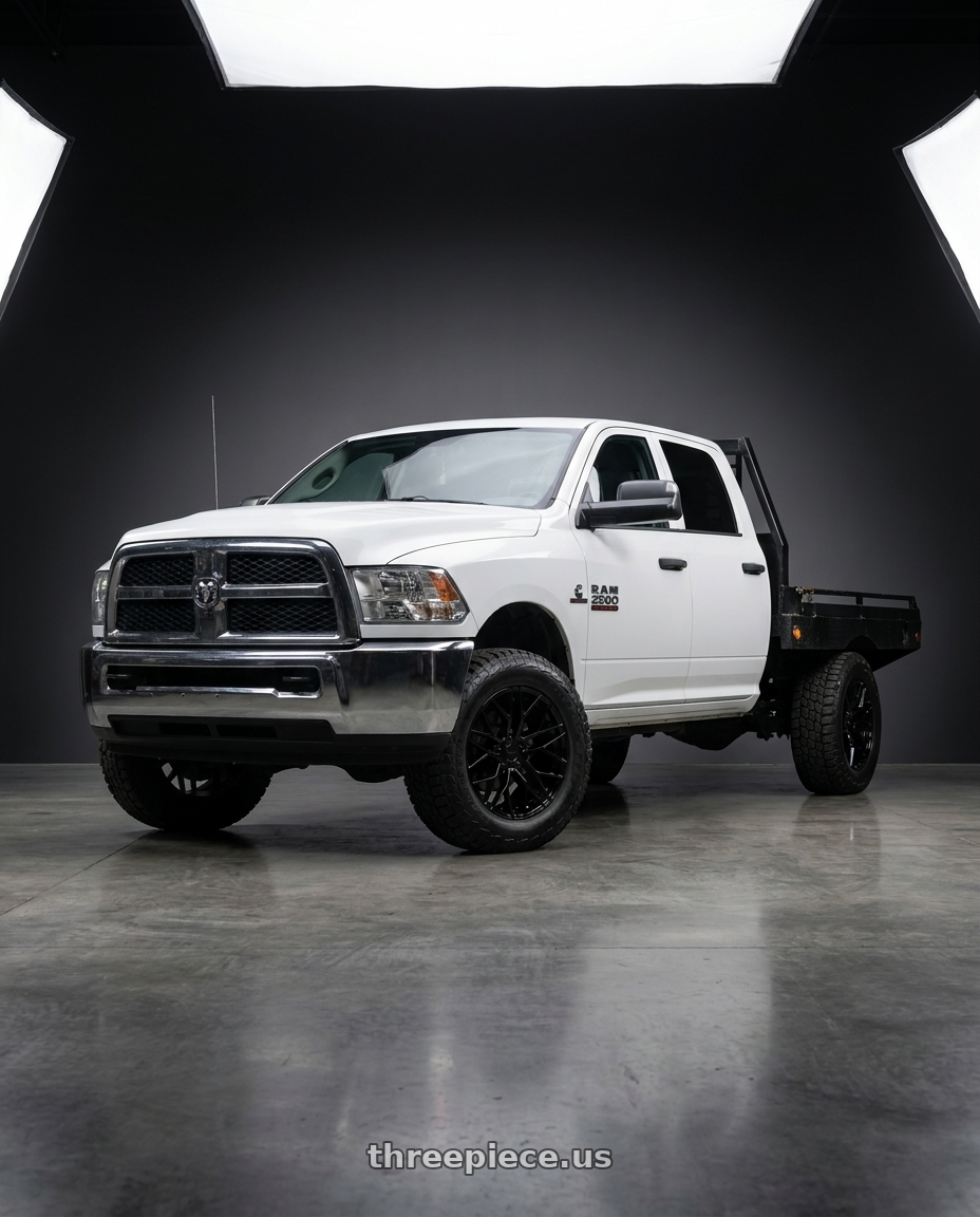 2012 ram 2500 Crew cab with KATANA RACING KR01 5x112 18x8 +40 Glossy Black wheels