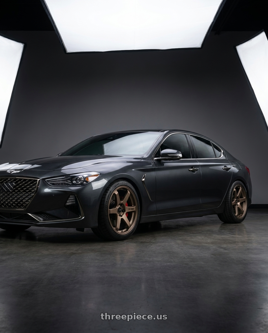 2019 Genesis G70 with Enkei T6R 5x114.3 17x8+40 Matte Bronze wheels