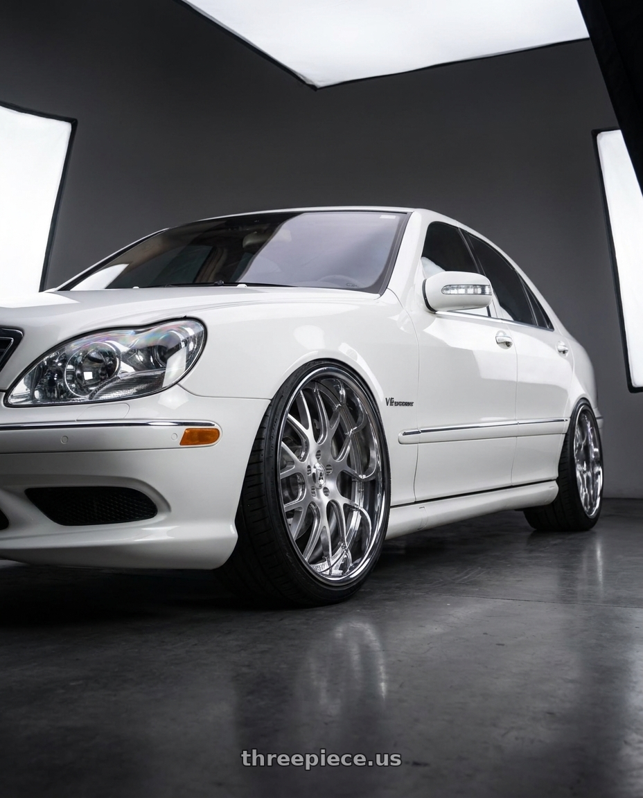 2005 Mercedes S65 AMG with Asanti Forged AF174 5x114.3 20x10 +0 Brushed W/ Chrome Lip wheels