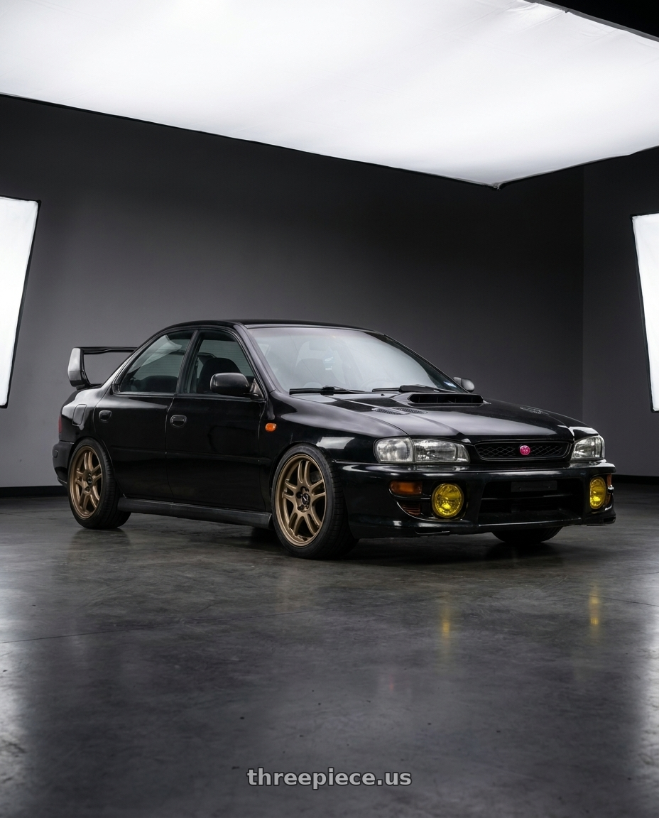 1998 Subaru Impreza GC8 with Aodhan AH07 5x100 18x8.5+35 Textured Bronze wheels