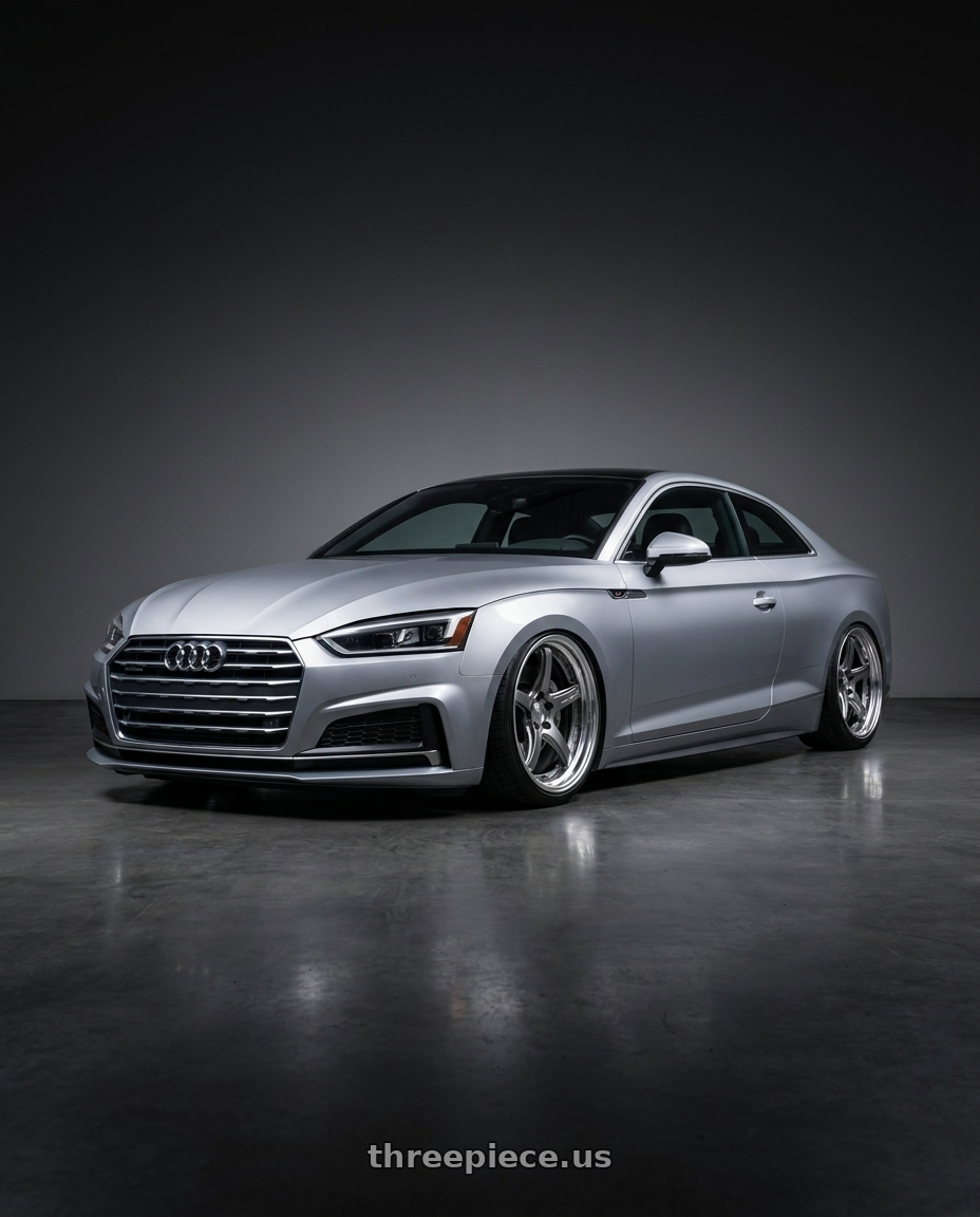 2018 Audi A5 with Work T5R 2P 5x112 19x8.5 +22 GT SILVER wheels