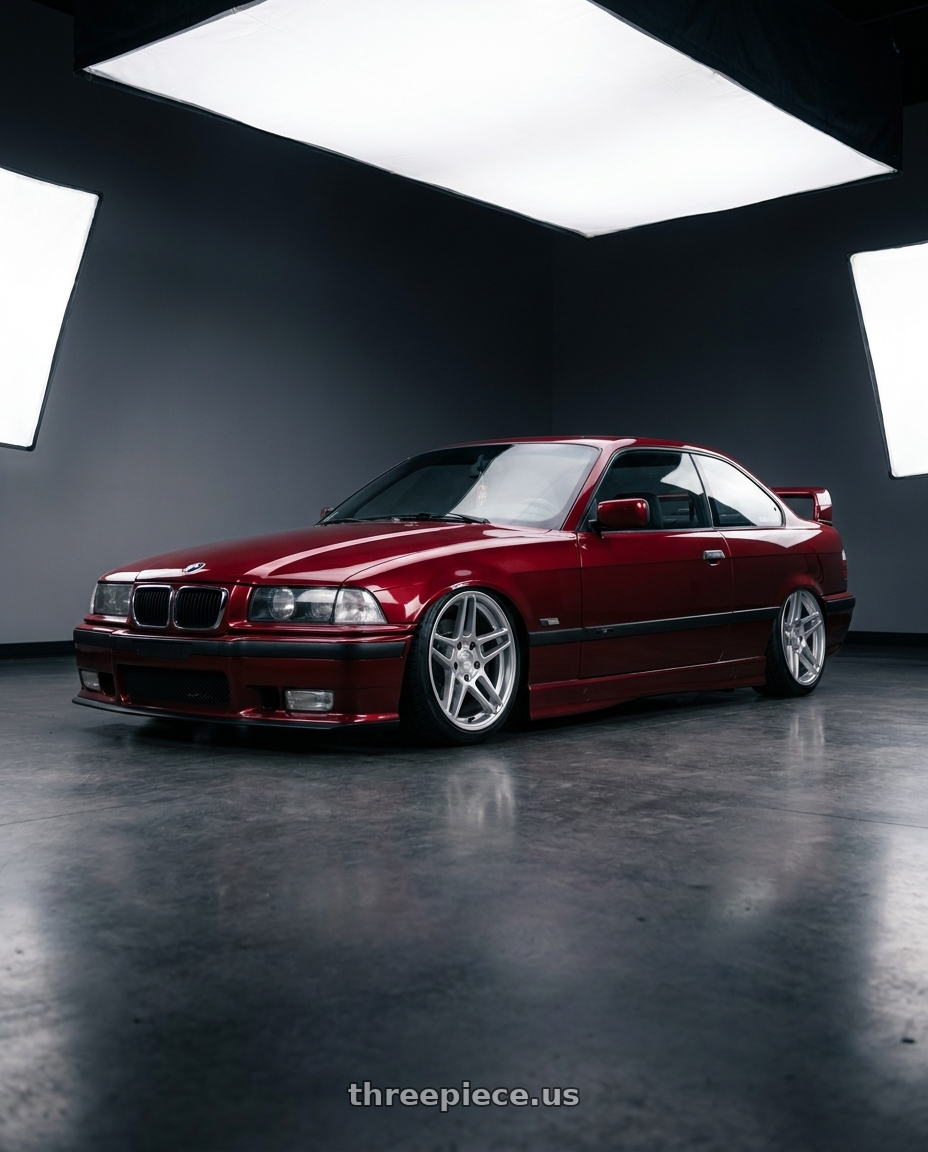 1996 BMW E36 328is with Kansei K15H Astro 5X100 18x9 22 Hyper Silver wheels