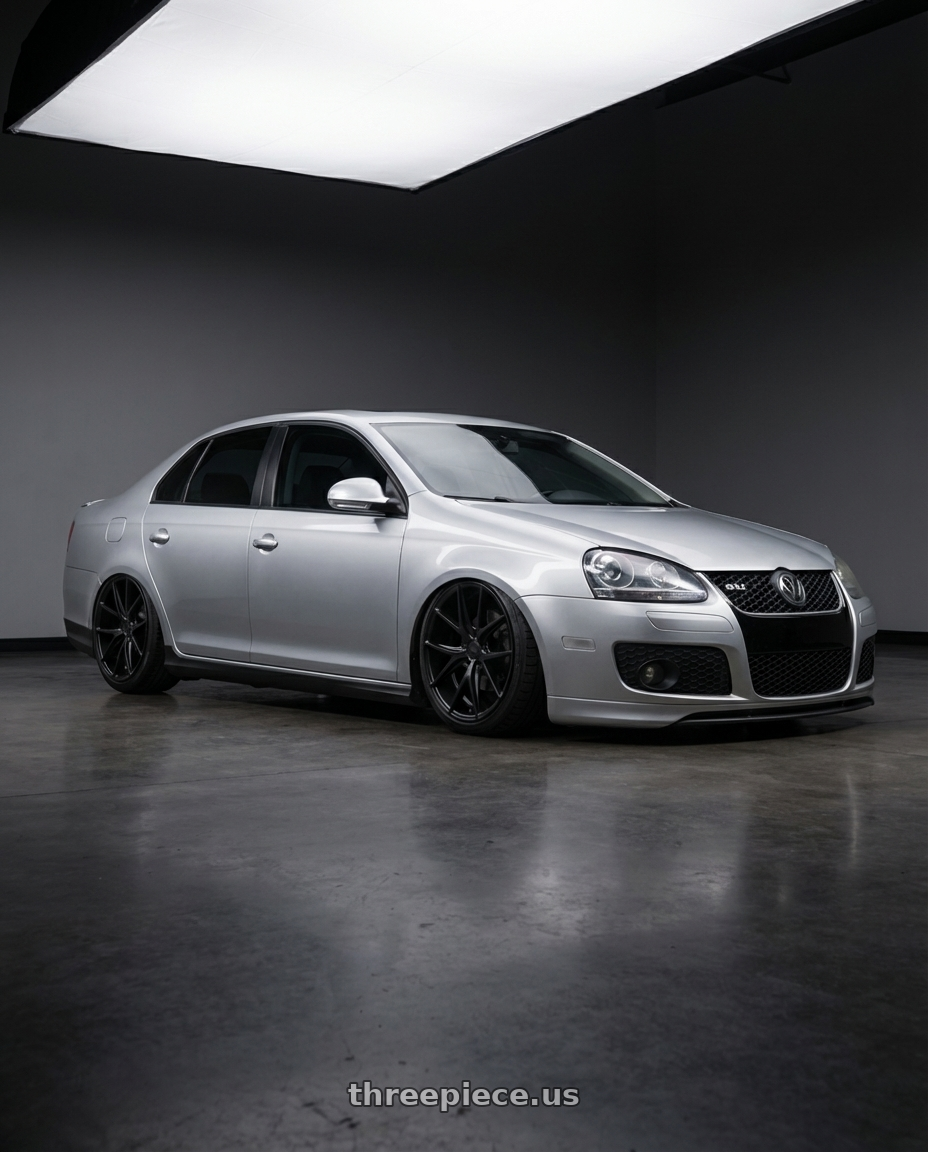 2009 Volkswagen Jetta GLI MK5 with Niche 1PC M117 MISANO 5X112 18X8 +30 MATTE BLACK wheels