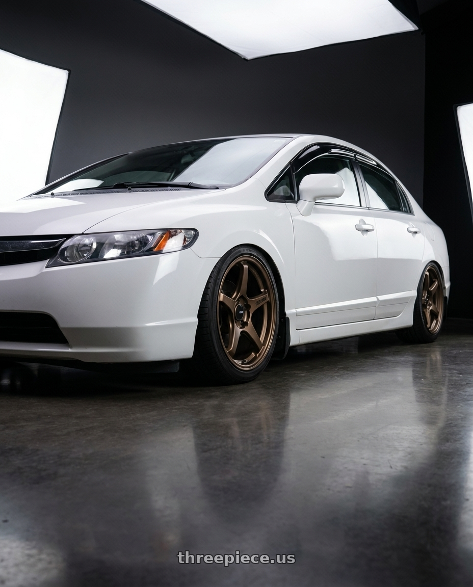 2007 honda civic ex with Enkei TS-5 5x114.3 17x8+40 Bronze wheels