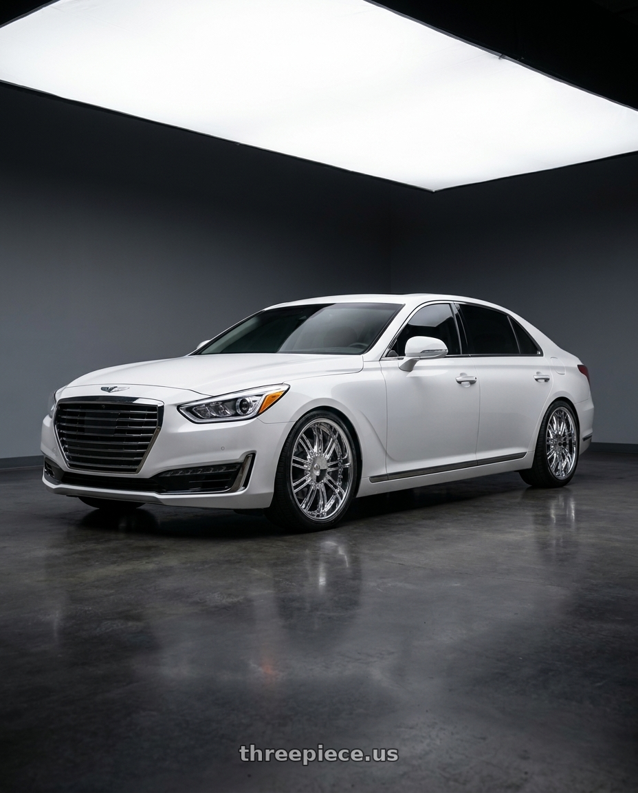 2018 genesis g90 with Cavallo CLV-54 5x114.3/5x120 20x8.5 +35 Nano Chrome wheels