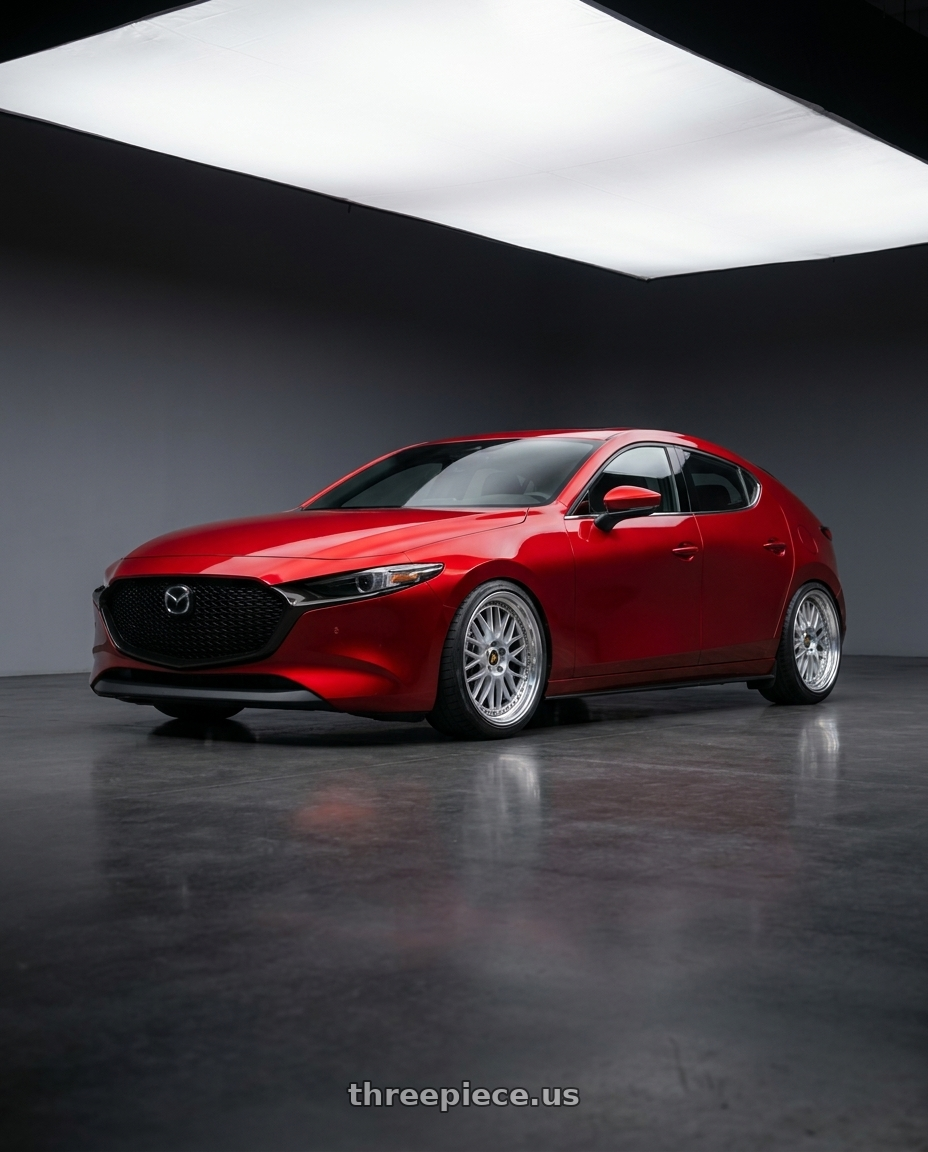 2025 Mazda 3 with Work Vs-Xx 5x100 18x8.5+32 A Disk Light Grey Silver wheels