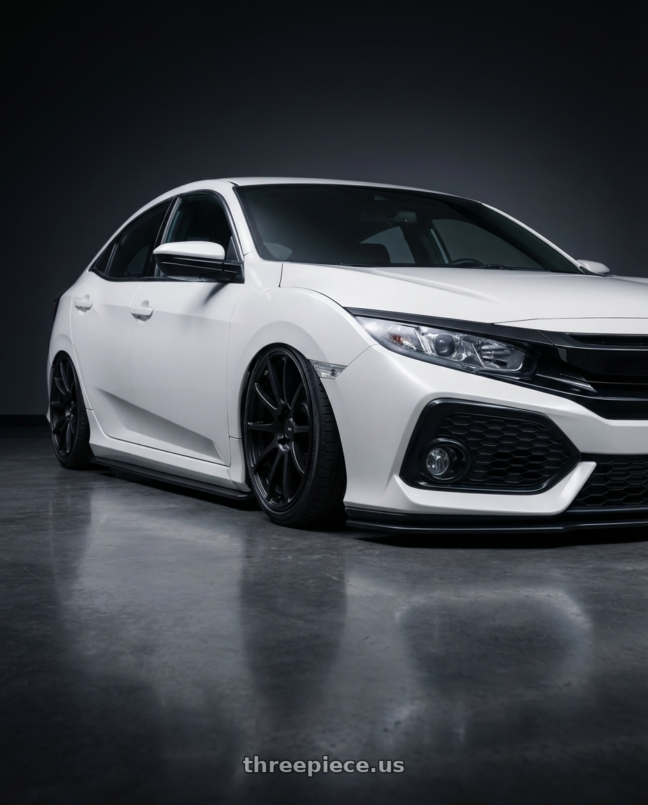 2024 Honda Civic with Ssr Gtv02 5x114.3 19x8.5+38  FLAT BLACK wheels