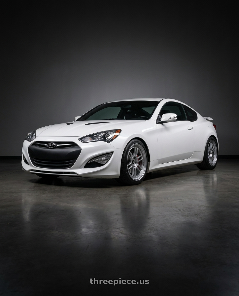 2015 Hyundai Genesis Coupe 3 with Enkei RPF1 5x114.3 17x9+22 Silver wheels