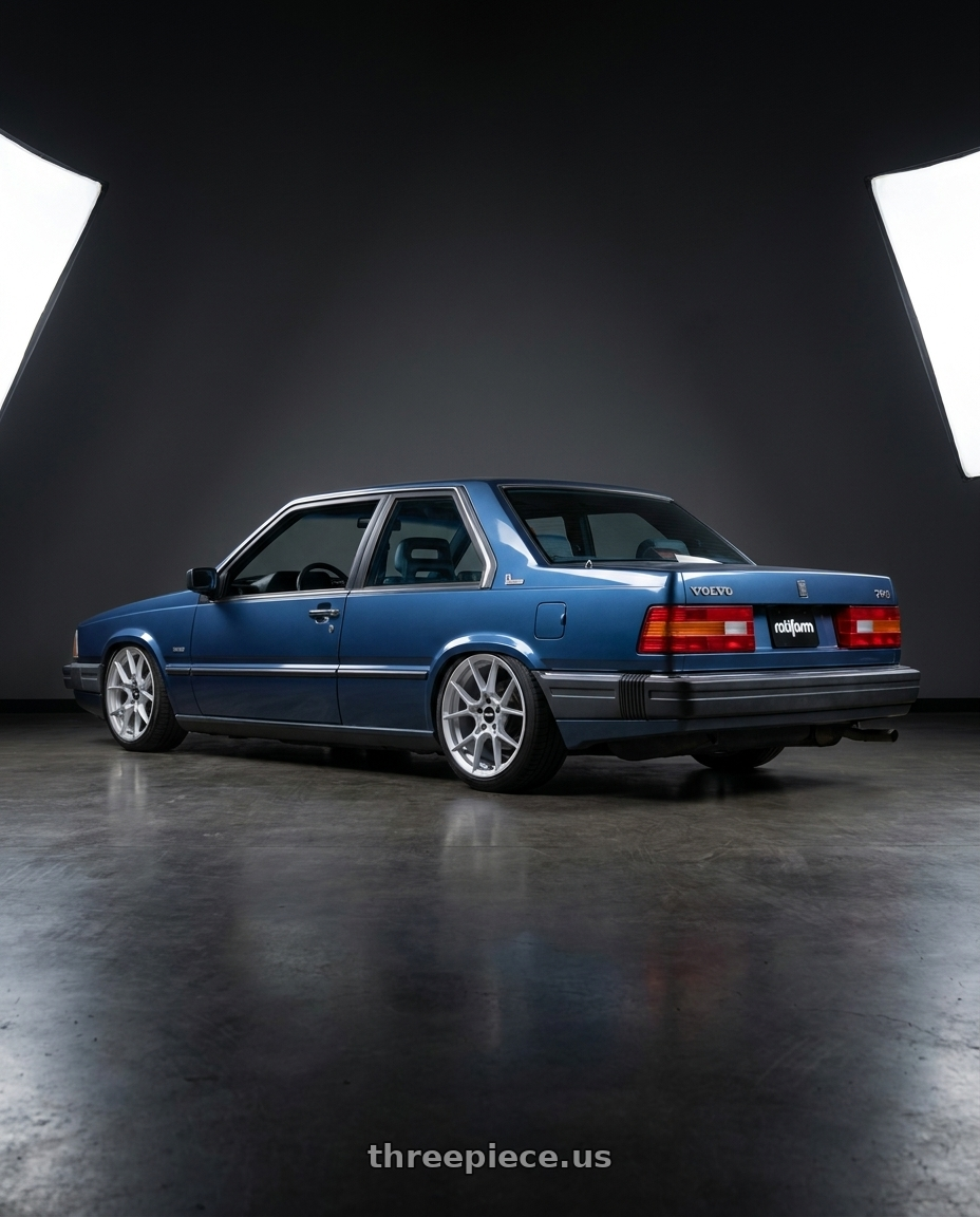 2020 bmw civic with Rotiform RC199 KPR 5X112 19x8.5 +45 SILVER wheels rear three quarter view square tires