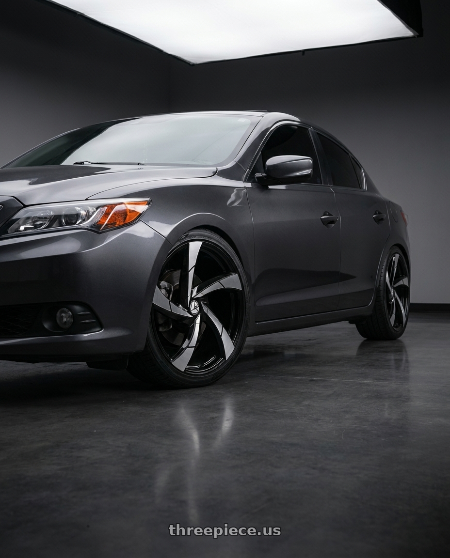 2016 Acura Ilx with Azara AZA-524 5x114.3 / 5x120 22x8.5 +38 Gloss Black & Machined wheels