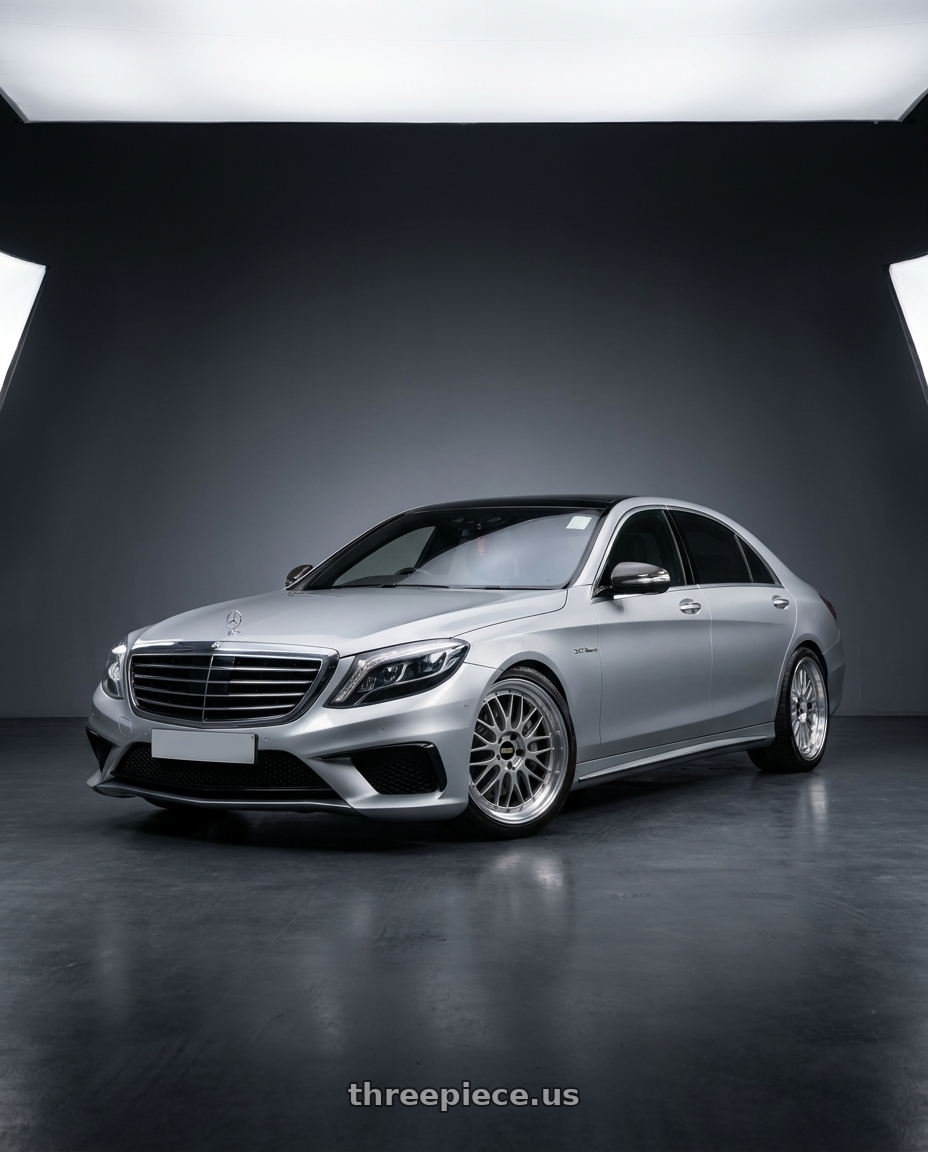 2014 Mercedes Benz s63 with BBS LM 5x112 20x8.5+38 Diamond Silver wheels