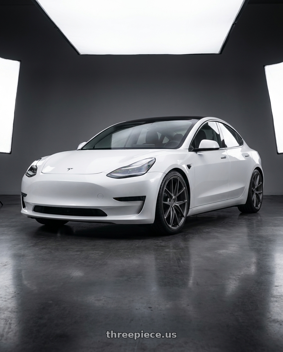2023 Tesla Model 3 with Niche 1PC M116 MISANO 5X114.3 19X8.5 +33 MATTE GUN METAL wheels