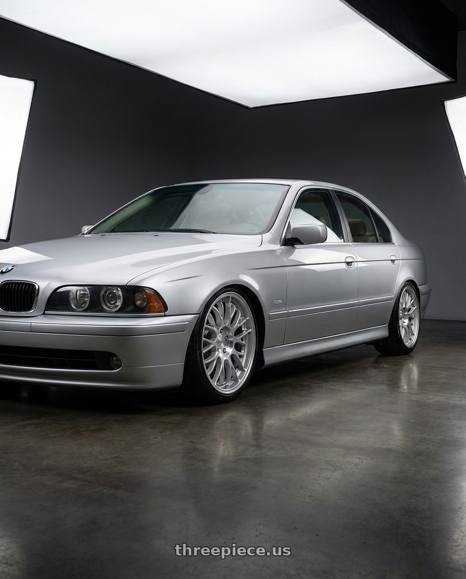2001 bmw 530i with Rotiform RC204 PHX 5X112 19x8.5 +25 GLOSS SILVER W/ MACHINED FACE wheels