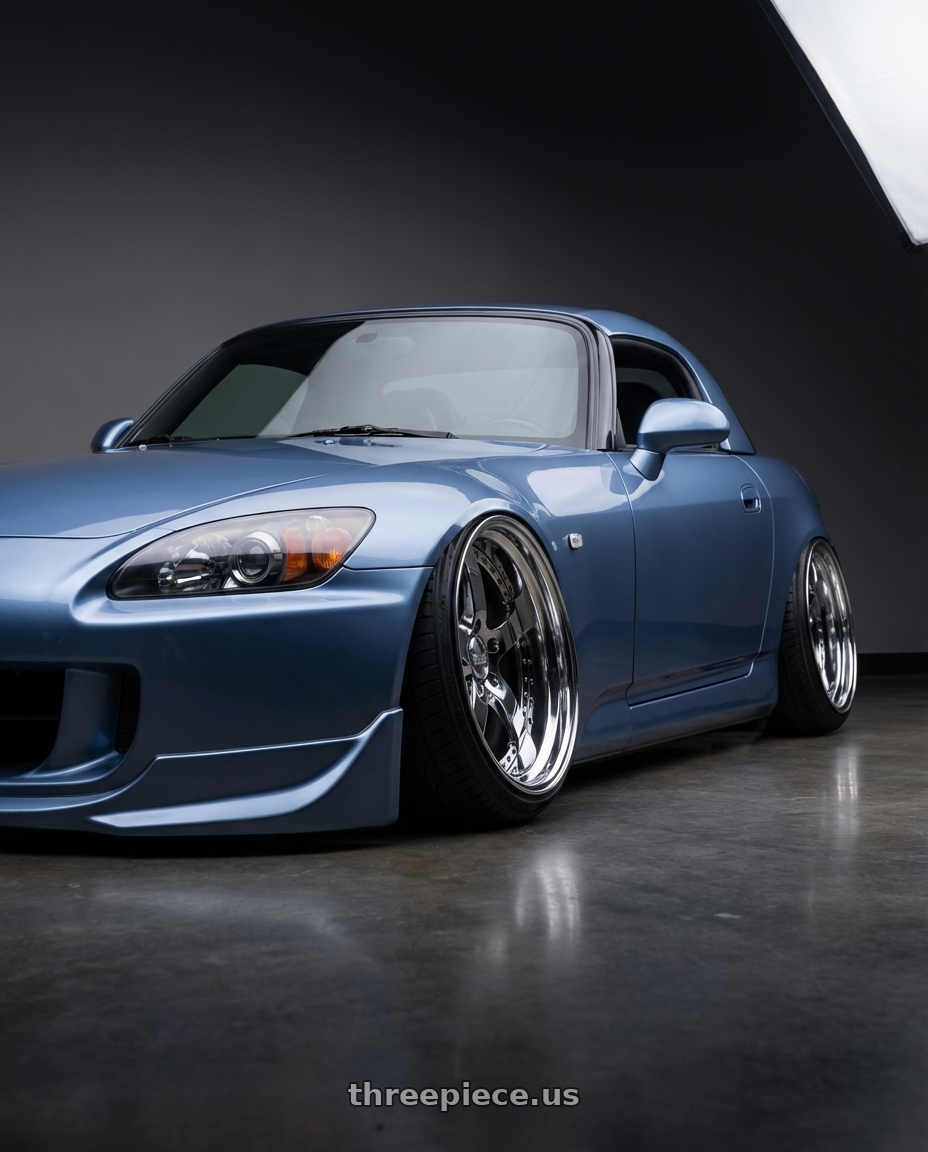 2002 Honda s2000 with Work Equip E05 5x108 19x10.5+10 r disk 3d Chrome wheels