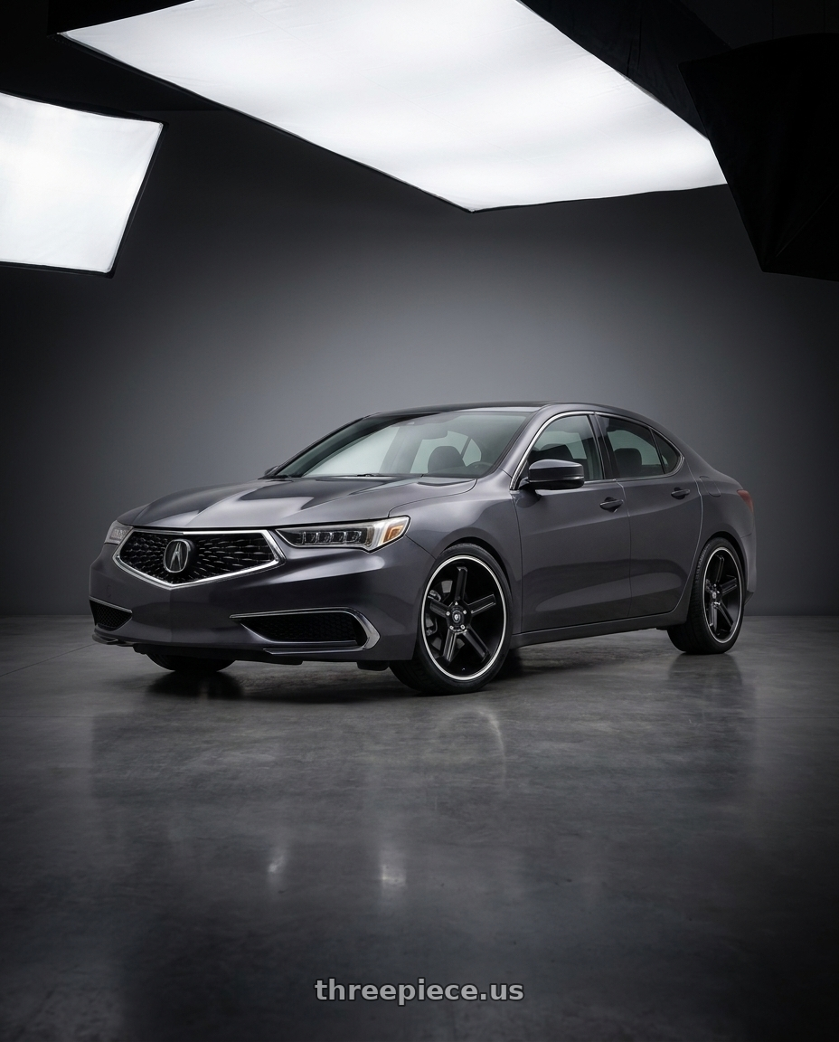 2020 Acura Tlx V6 Sh Awd with Motegi MR122 4X100/4X114.3 18X9 +45 SATIN BLACK W/ MACHINED STRIPE wheels