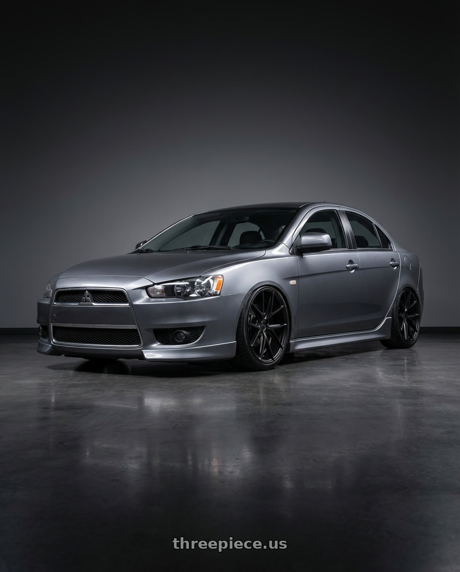 2014 Mitsubishi Lancer Ralliart with Niche 1PC M117 MISANO 5X114.3 18X9.5 +40 MATTE BLACK wheels