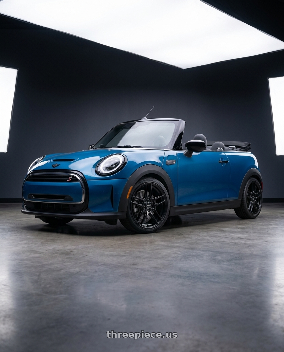 2026 Mini Cooper S Convertible with Motiv 434B Matic 5X112/5x114.3 18x7.5 +40 GLOSS BLACK wheels