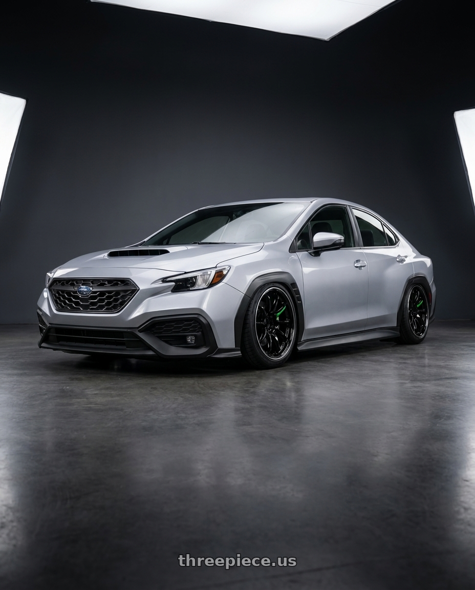 2026 Subaru, Wrx Limited, Ice Silver Metallic with Work Emotion Zr10 5x100 18x10.5 +22 Black Diamond Lip Cut wheels