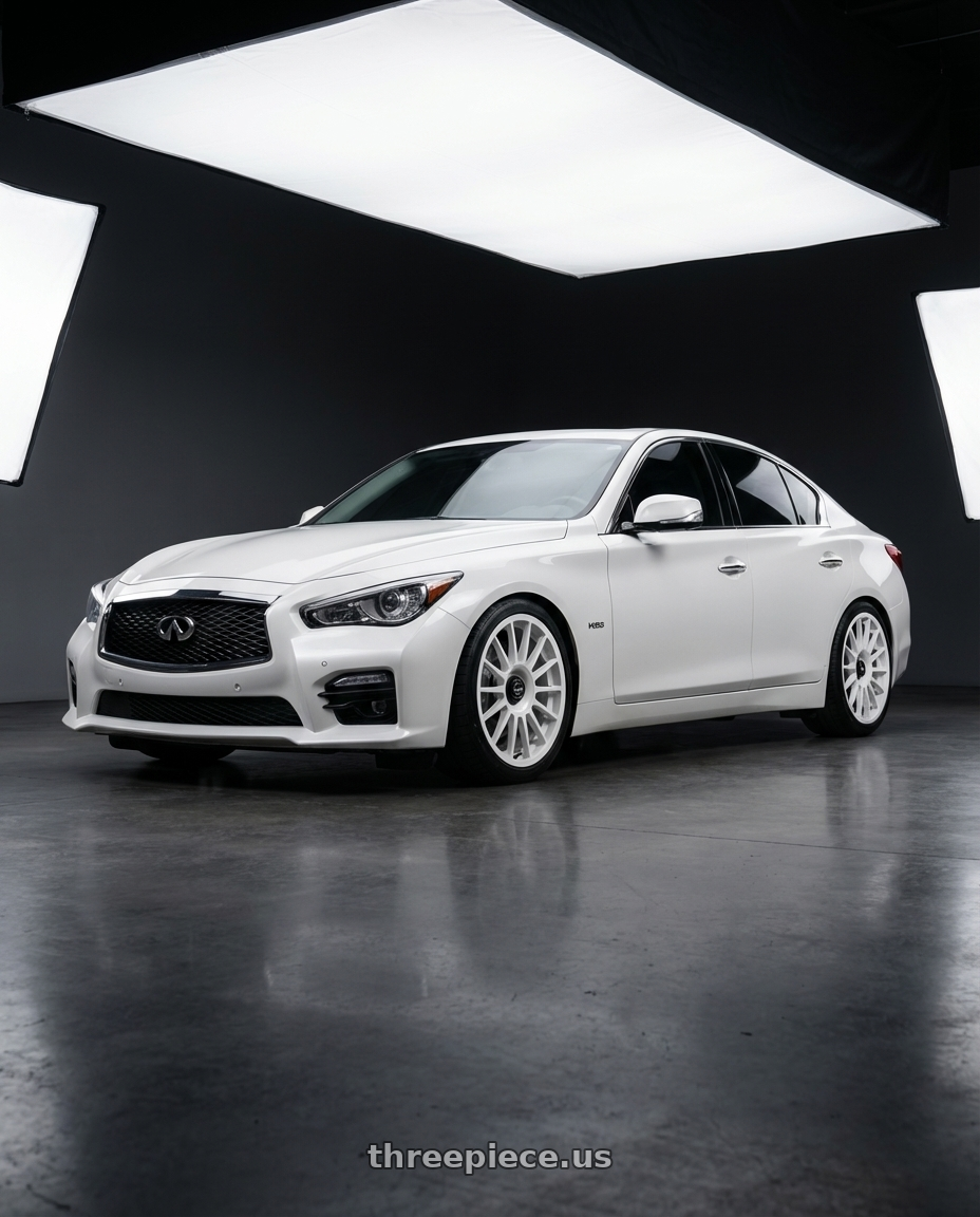 2020 Infiniti Q50 with fifteen52 PODIUM 5x114.3 / 5x120 19x8.5 +35 RALLY WHITE (GLOSS WHITE) wheels
