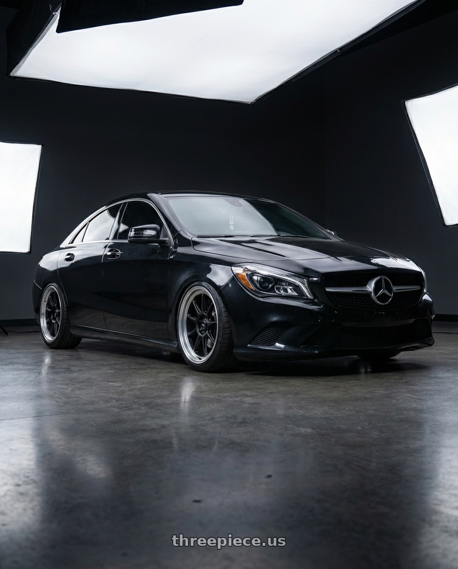2018 Mercedes-Benz CLA C117 with Konig Countergram 5x112 19x11+40 Matte Black / Matte Machined Lip wheels