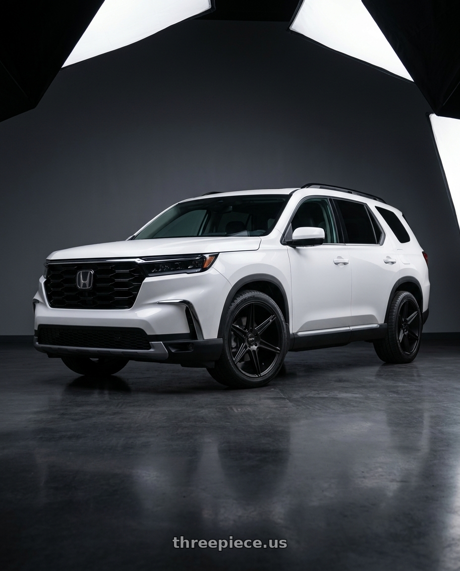 2023 Honda Pilot with KMC KM711 PRISM 5X114.3 22X10.5 +40 SATIN BLACK wheels