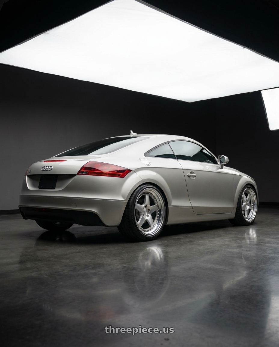 2008 audi tt Mk2 with Rotiform 835 5x112 19x8.5 +35 CUSTOM wheels rear three quarter view square tires