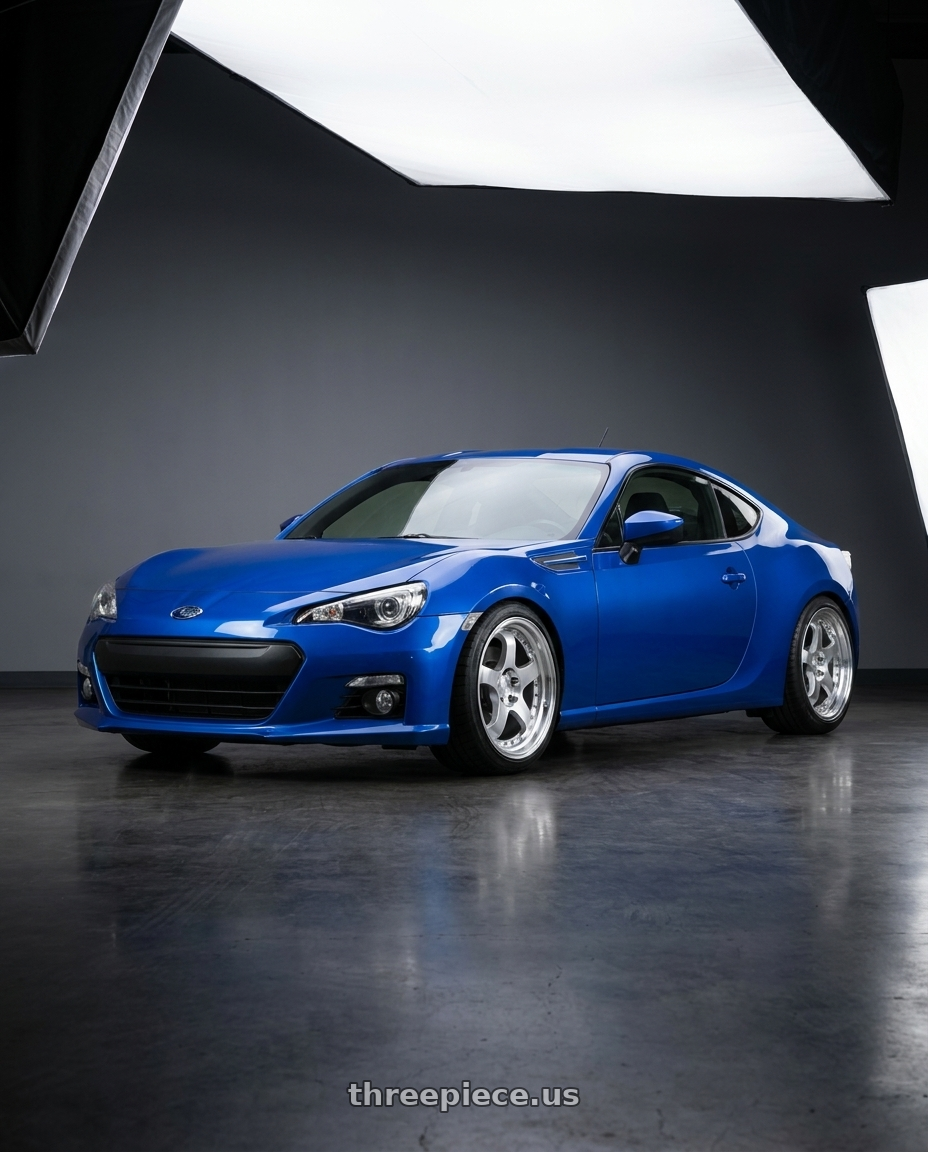 2013 Subaru BRZ with Aodhan AH03 5x100 18x9.5+35 Silver w/Machined Face wheels