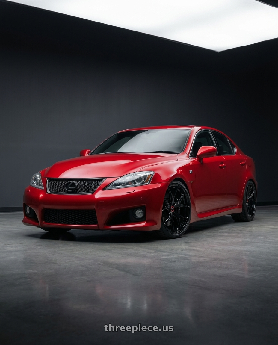 2012 Lexus IS-F with Vossen HF-5 19x8.5 / 5x114.3 / ET32 / Flat Face / 73.1 - Gloss Black Wheel - HF5-9N60 wheels