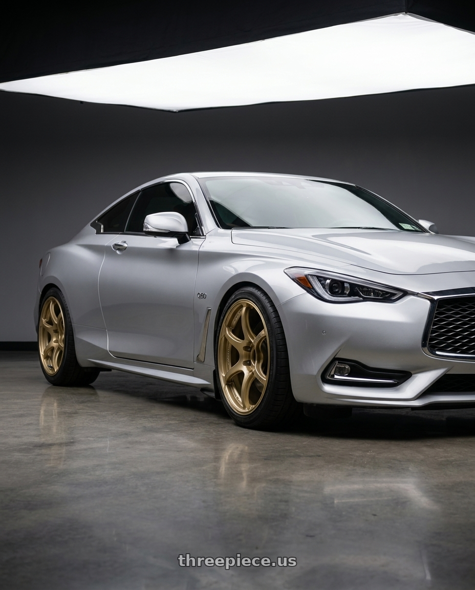 2020 Infiniti Q60 with Advan RGIII 5x114.3 19x9.0+25 Gold wheels