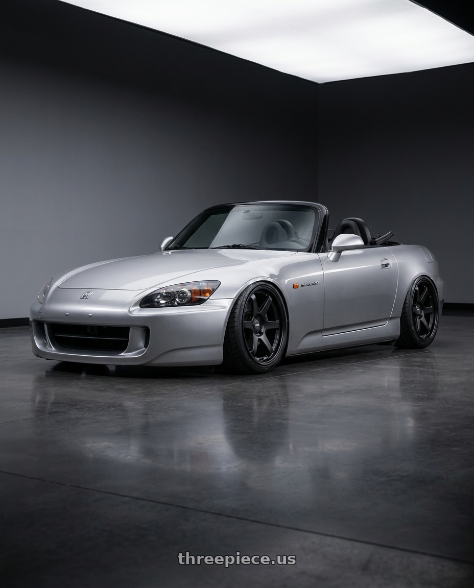 2009 Honda S2000 with ESR Wheels APEX SERIES AP6 5x114.3 18x10.5 +22 Matte Black wheels
