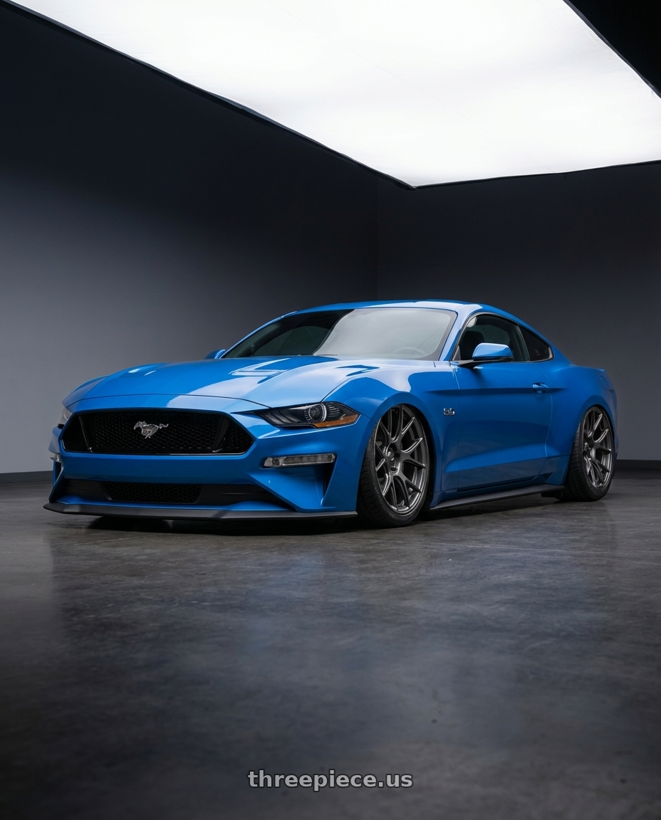 2022 Ford Mustang GT with Konig Ampliform 5x114.3 20x11+50 Dark Metallic Graphite wheels