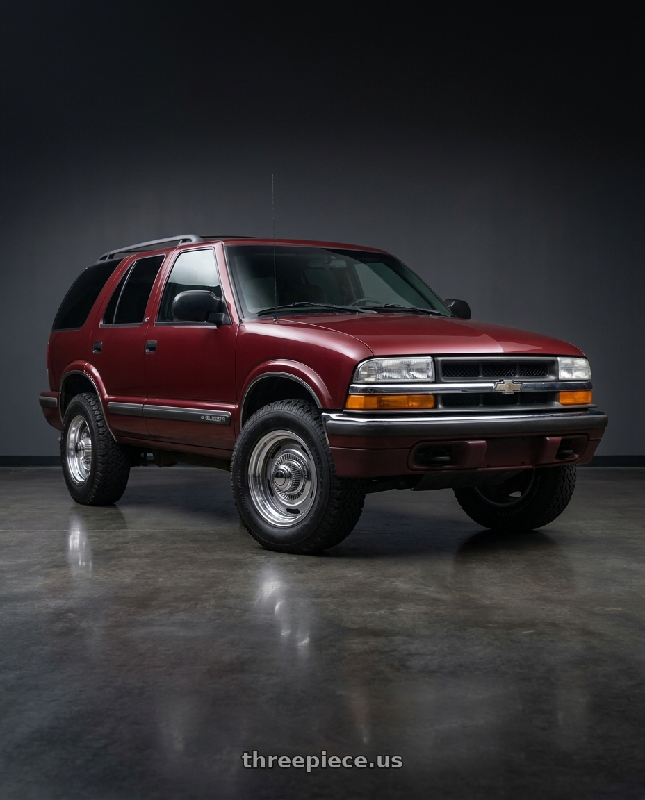 1998 Chevy blazer with Vision American-Muscle 55 Rally 5x127 15x7+6 Silver wheels