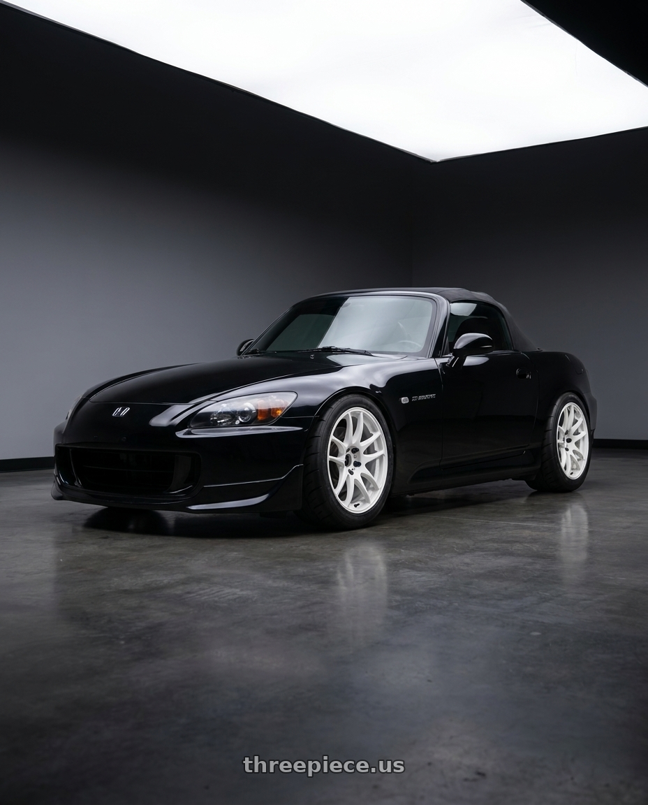 2005 honda s2000 with Work Emotion Cr Kiwami 5x114.3 17x9 +38 White wheels