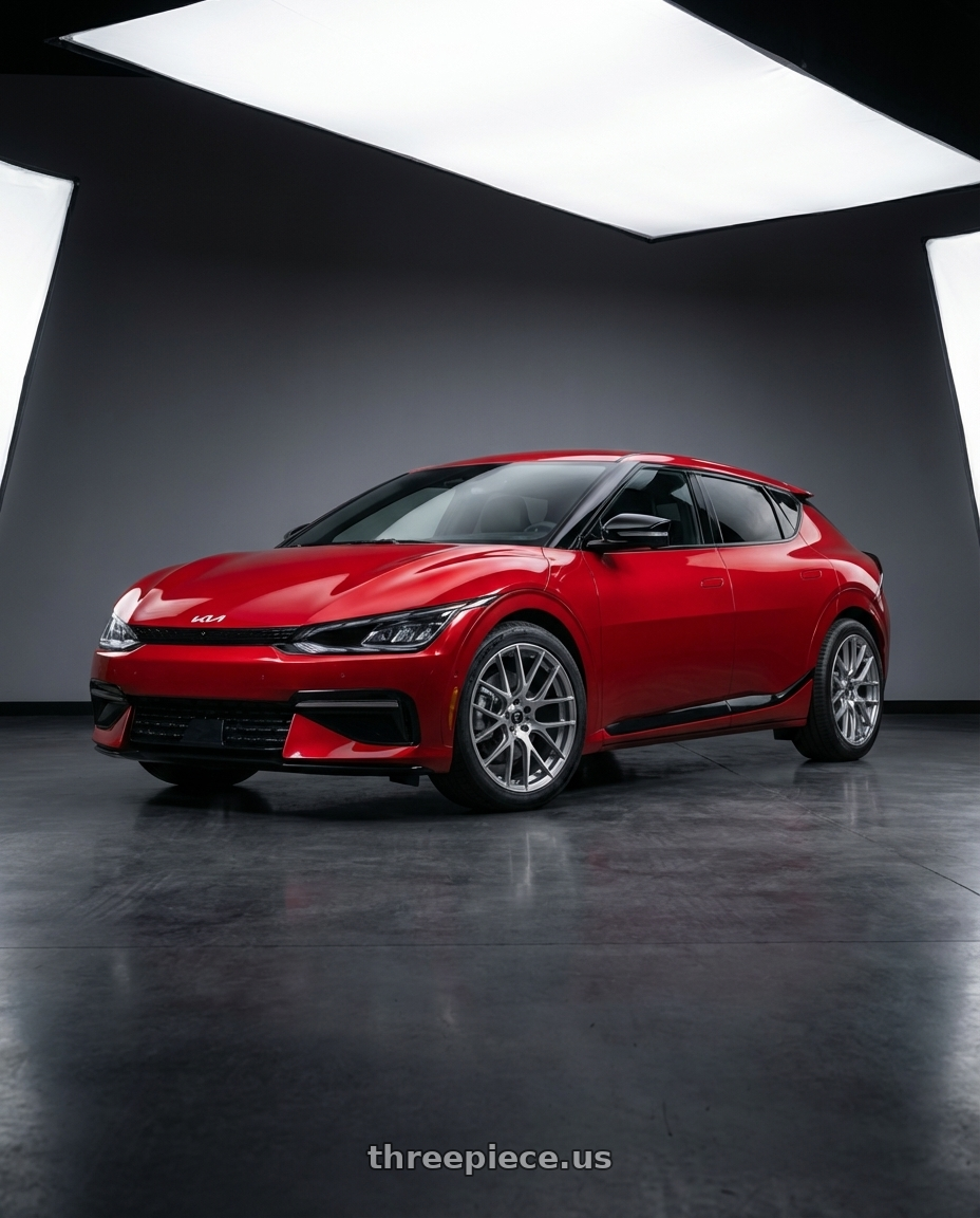 2024 kia ev6 with Fittipaldi 360BS 5X112 20x8.5 +35 Brushed Silver wheels