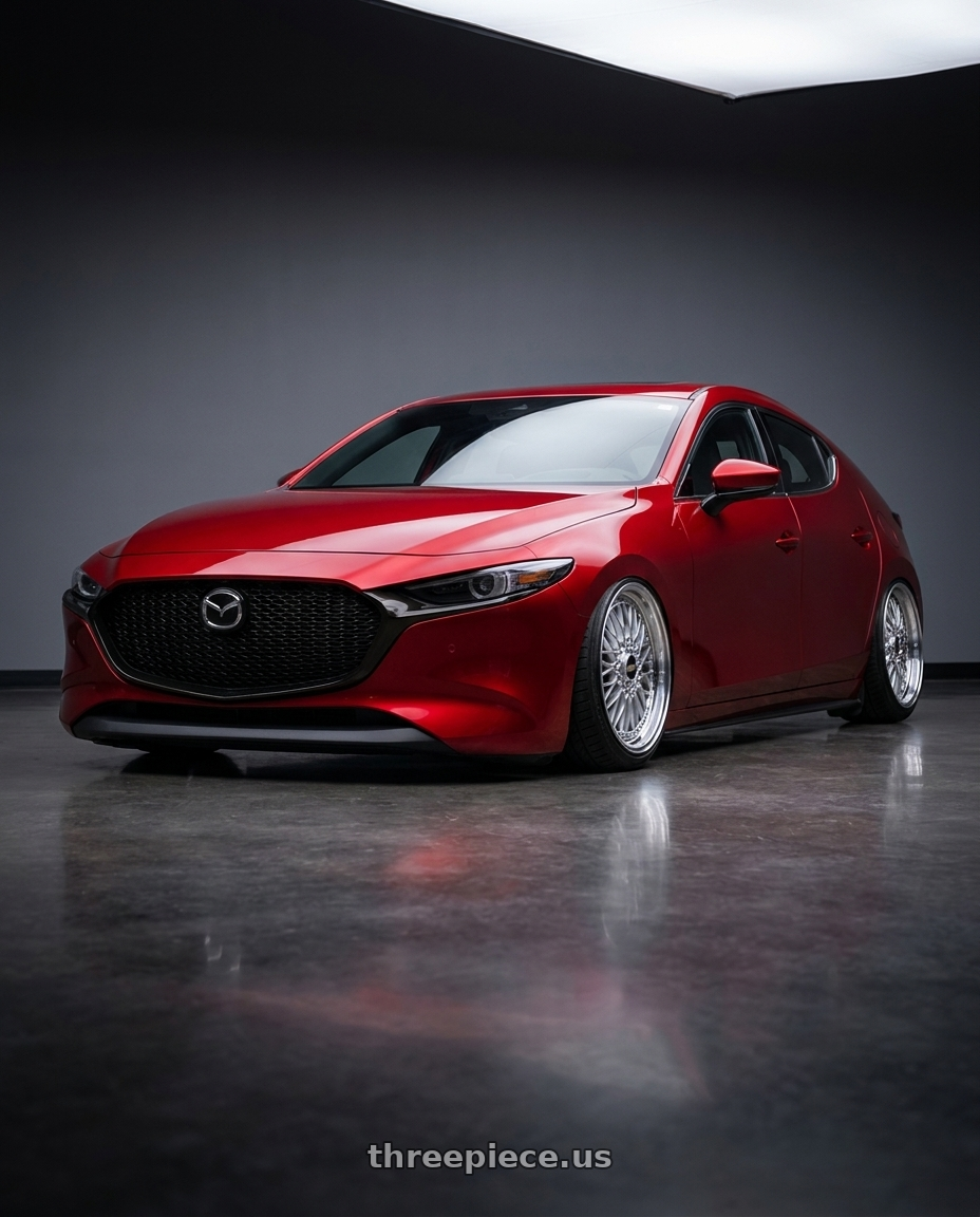 2024 Mazda 3 with BBS Super 5x112 19x9 +28 Diamond Silver wheels