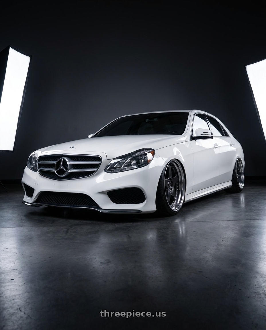 2014 Mercedes Benz e350 white with SSR Professor SP6 5x112 19X9.5+30 SL Disk Prism Dark Gunmetal wheels