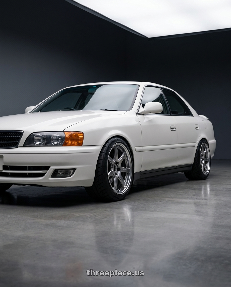 1998 Toyota Chaser with Work T7r 2P 5x114.3 18x9.5 +22 GT SILVER wheels