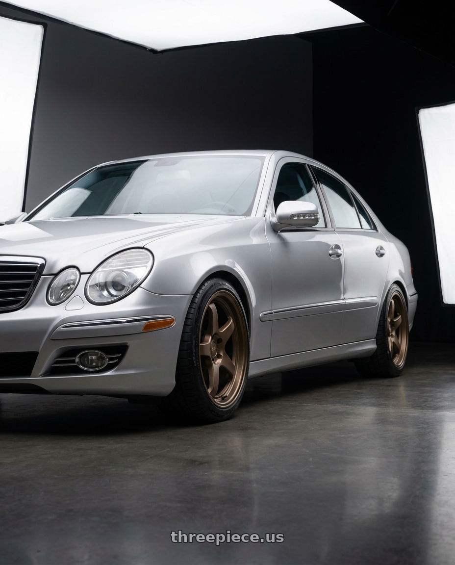 2007 Mercedes E280 W211 with Kansei K11B Tandem 5X108 18x8.5 35 Bronze wheels