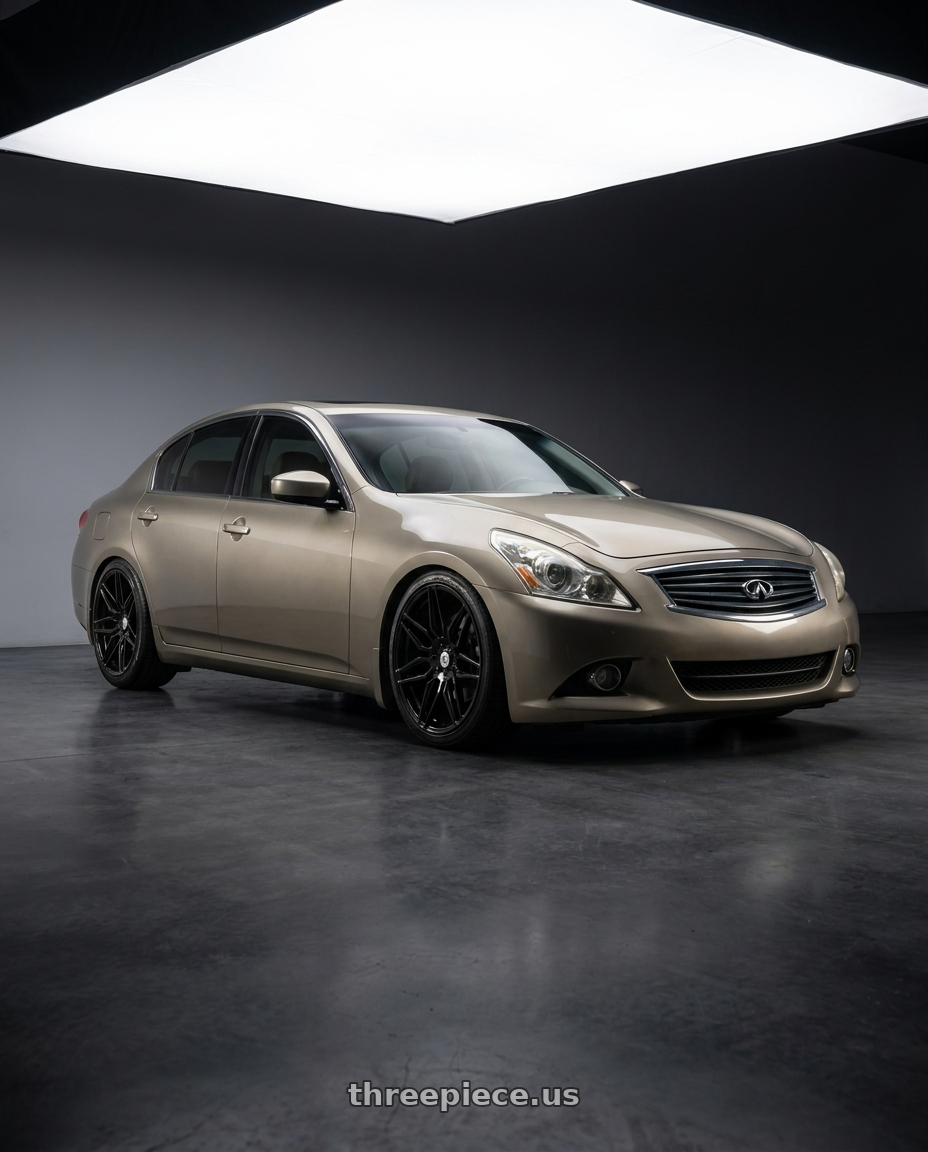 2011 infiniti g37 with Asanti Black ABL-11 SIRIUS 5X114.3 20X10.5 +38 GLOSS BLACK wheels