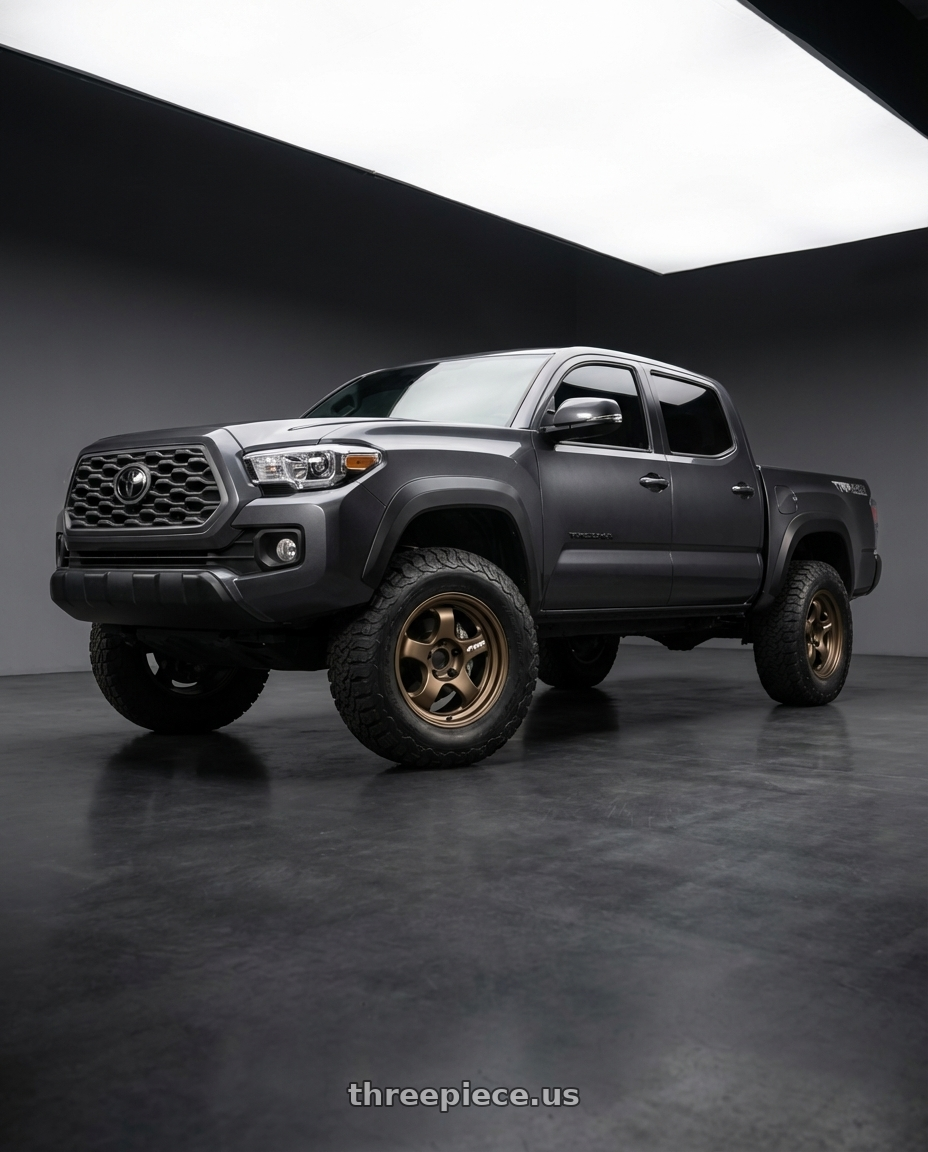 2021 Toyota Tacoma with WORK Meister S1 SUV 6x139.7 18x9+18 Matte Bronze wheels