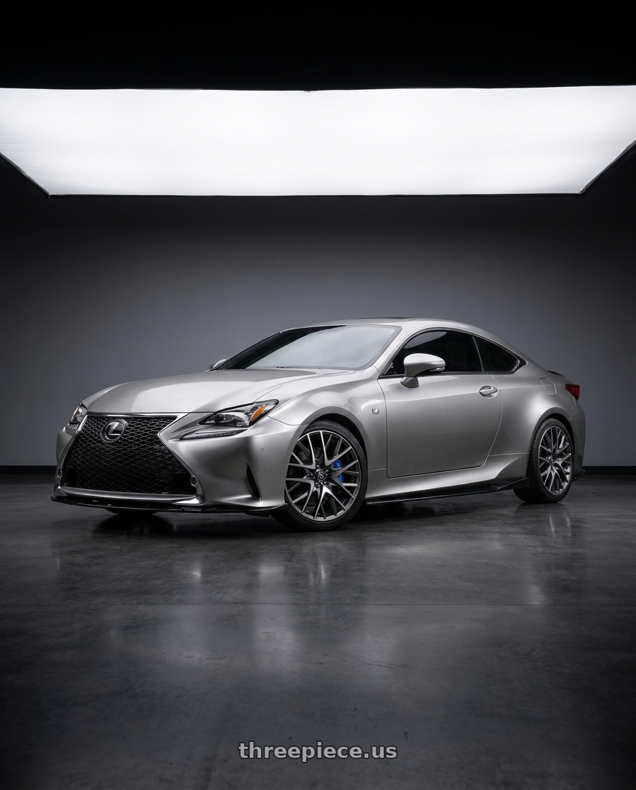2016 Lexus RC 350 F Sport with WedsSport SA-25R 5x114.3 18x8.5+35 Platinum Silver Black wheels