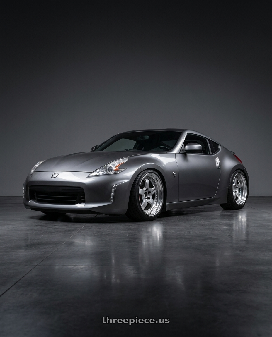 2016 Nissan 370z sport with Work Meister S1 3P 5x114.3 19x10+24 T Disk Silver wheels